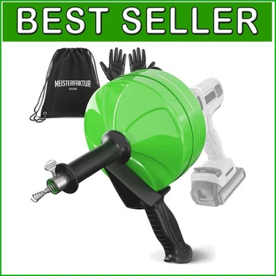 Durable 50FT Drain Snake with Eco-Friendly Drill Attachment - Clog Remover
