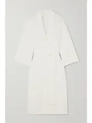[Skin] Skin - Skylar Belted Waffle-knit Organic Cotton Robe - White - 5 5 White
