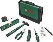 Bosch Home & Garden Universal 25 Piece Hand Tool Set (Versatile Tool Set for General Home Works, Folding Knife, Combination Pliers, Tape Measure, Spirit Level and More)
