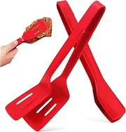UTHCLO 1Set Silicone BBQ Spatula and Tongs Set Heat Resistant Kitchen Utensils for Grilling Frying and Cooking Versatile Cooking Tools with Hollow Design for Quick Draining