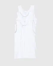 Boys Tradie 3 Pack Sizes 2-10 Cotton Singlets Plain White Ribbed (SC3)