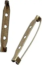 KONTONTY 200pcs Giant Safety Pin Large Back Clasp DIY Name Tags Pins Brooch Pin Backs Alloy Bar Pins Findings Base Pin Tie Clips Bulk