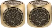 VALICLUD 2pcs Unique Metal Dice Antique Dice Cool Dice Office Gadget Retro Spinner Dice Handheld Toy For Desk Games Office Use