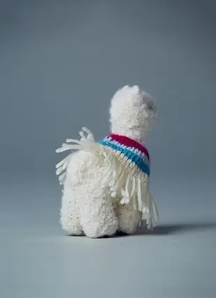 ST.MALO秘魯工匠手工針織斗篷羊駝娃娃/ 15cm/ 白色