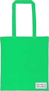 [ST by Sarahtex Australia] Premium Quality Colored Calico Tote Bag with Long Handles - 38 x 42 cm - (8 Colors) Pack of 50 PCS (P. Green)