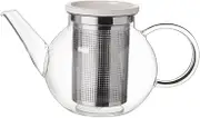 Villeroy & Boch Artesano Hot & Cold Beverages Teapot M with Sieve, 1 l, Borosilicate Glass/Stainless Steel, Clear