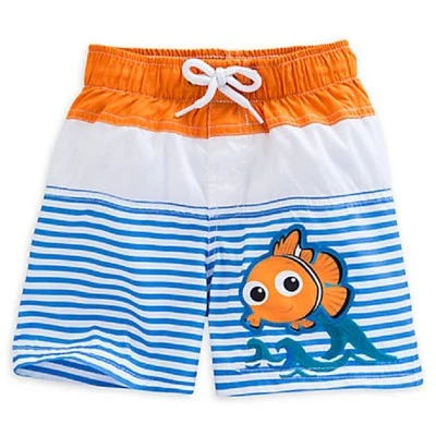 DISNEY STORE FINDING NEMO BABY STRIPED SWIM TRUNKS SUPER CUTE NEMO APPLIQUE NWT