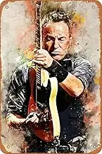Seadlyise Bruce Springsteen Plaque Poster Metal Portrait Poster Retro Wall Tin Sign Vintage Sign for Home Bar Pub Wall Decor 8x12 inch
