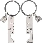 [SAFIGLE] 2Pcs Housewarming Keychain present Home Key Ring Decoration Lightweight Metal Keychain for Bags Backpacks Unique Commemorative Home present Key Accessories for House