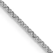 14K White Gold 24 Inch 1.15mm Rolo With Lobster Clasp Pendant Chain
