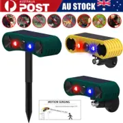 Solar Outdoor Motion Sensor Alarm Strobe Light Ultrasonic Garden Animal Repeller