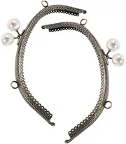 LALADEFIEE Handmade Bag Making Supplies 2pcs Pearl Clasp Frame Purse Replacement Handles Arched Design