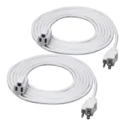 15 ft (2-Pack) Indoor/Outdoor Extension Cord 16/3 SJTW, White, Water, Weather...