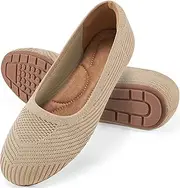 [Reimferce] Flats for Women Ballets Shoes: Black 8 Comfortable Knitted Dressy Work Flats - Ladies Wedding Flat Casual Shoes