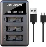 Coyktonty Battery Charger/Battery Set for NP-BX1 Sony ZV-1,Quick Charger with USB-C Charging Cable Simultaneous Charging of 3 Batteries (Charger)