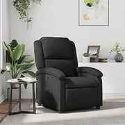 Living Room Chair Recliner Chair Black Real Leather