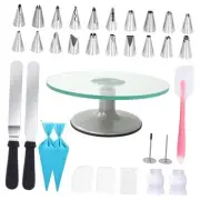 Cake Turntable 12 Inch, Cake Stands, Glass Cake Decorating Clear-set of 33