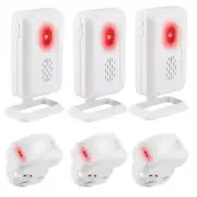 3× Wireless PIR Motion Sensor Alarm Detector 5 Modes Shop Entry Welcome DoorBell