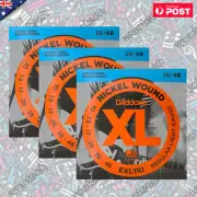 1/3 Packs D'Addario EXL110 10-46 Gauge Regular Light Electric Guitar String Set
