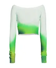 Off-White Blurred Seamless Knit Top ES38,ES40 Green