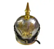 German Prussian Leather PICKELHAUBE Vintage WW1 FR Officer's Helmet Costume Item