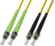 25M (82ft) OS2 ST/APC to ST/UPC Fiber Optic Cable Duplex Singlemode 9/125