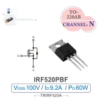 在飛比找蝦皮購物優惠-{新霖材料}IRF520PBF Power MOSFET 場