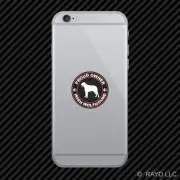Danger Farting Irish Wolfhound Cell Phone Sticker Mobile Die Cut