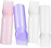 FOMIYES 4pcs Hair Oil Applicator Bottles Root Comb Graduated Scale Hair Dye Dispenser Care and Bleaching Reusable Design for Home and Salon Use