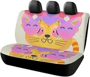 BVNMT Rear Seat Cover for Car Dog Car Seat Cover Cute Cartoon Animal Kitten with Heart Non-Slip Durable Rear Seat Protector for Cars SUV &Truck