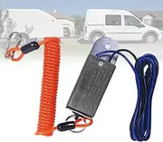 lukar Trailer Breakaway Switch, 6.56ft Breakaway Coiled Cable wih 12V DC Electric Brake Switch, Emergency Breakaway Switch for RV Towing Trailer