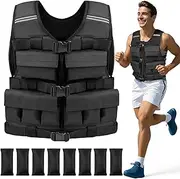DMDG Weighted Vest Men 18lbs | 30lbs | 40lbs - With Shoulder Pads, Adjustable Weight Vest For Walking, Rucking, Cross Training, Running, Muscle Building - Breathable, Comfortable, Washable