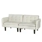 Artiss Sofa Bed Lounge Futon Couch Bed Adjustable Tufted 3 Seater Fabric Beige