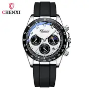 CHENXI Men Quartz Watch Silicone Multifunction Wristwatch Male Calendar Watches