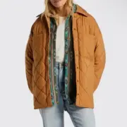 BILLABONG Transport Snap Front Overshirt Quilted Oversized Shacket Sz Small NWT