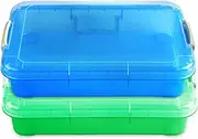 Madzee Plastic Activity Tray with lid for Slime, Beads, Sand and Sensory Toys – 15 Inches (2 Pack)