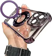 Airbag Anti-Fall for iPhone Case with Invisible Ring Stand for iPhone 15 14 13 12 11 Pro Max Plus Four Corners Air Cushion Anti Drop Cell Phone Case (Color : A, Size : for iPhone 14 Plus)