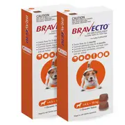 Bravecto 3 Month Chews Orange 4.5-10kg Small Dog 4 chews (12 months)