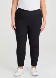 [Taking Shape] Taking Shape Petite Editorial Slim Pant Size 16 in Black, Cotton - Plus Size Women's Bottoms Black