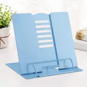 Metal Book Stand - Adjustable Reading Rest for Cookbooks, Textbooks, Light Blue