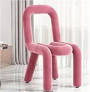 Chairs,Shaped Vanity Stool, Upholstered Backless Pouf Makeup Stool Creative Dressing Table Stool Household Leisure Chairs for Living Room/Pink/61 * 37 * 76Cm