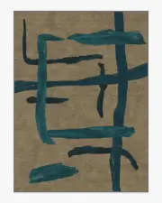 275' x 365' | Machine Washable Runner Rug | Kid & Pet Friendly | Indoor Rug | Architectural Digest Lydos Stone & Indigo Tufted Rug | Ruggable