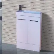 Manly | 500 mm Space Saver Freestanding Bathroom Mini Vanity On Kickboard