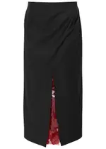 16 Arlington Zure Layered Wool-blend Midi Skirt - Black - 14 (UK14 / L) 14 (UK14 / L)