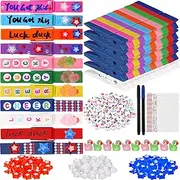 TLY 60 Set Cheer Pins Spirit Clips Wooden Clothes Pins for Backpack 3 Bags of Beads 30 Mini Resin Ducks and Rhinestone Stickers Self Adhesive Colored Letter Beads Pen for Cheerleader Gifts(Colorful)