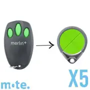 5 x Merlin+ C945 C940 Genuine/Original Garage/Gate Door Remote MR600 MR650 MT60
