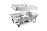 Alston 9L 4.5x2 Bain Marie Bow Food Buffet Warmer Pan Chafing Dish Stainless Steel Catering Warmer Set with Trays Lid Fuel Holder Party Banquet Dining