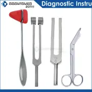 Set of 4 pcs Reflex Taylor Hammer Tuning fork c128 512 Bandage Scissors 5.5''