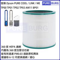 適用Dyson Pure Cool Link TP03 TP02 TP01 TP00 AM11 Pure Cool Me BP01空氣清淨電風扇濾網 濾心耗材