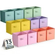 Sorbus 12 Pack Storage Bins - 13" Foldable Fabric Storage Cubes with Handles